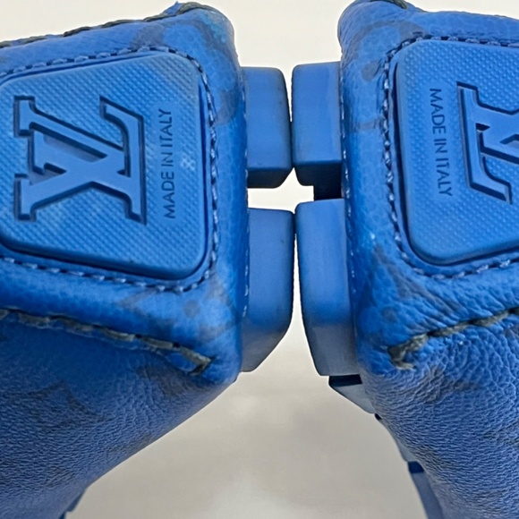 Louis Vuitton Blue Monogram Driver Moccasins Size UK 7.5/USA 8.5 - Picture 5 of 11